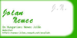 jolan nemec business card